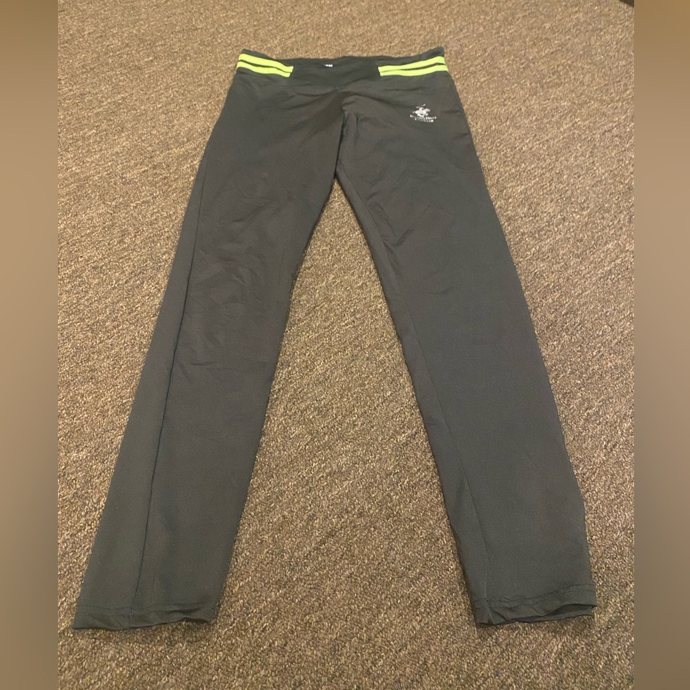 EUC Women’s M Beverly Hills Polo Club Black Pants stretch leggings bottoms
